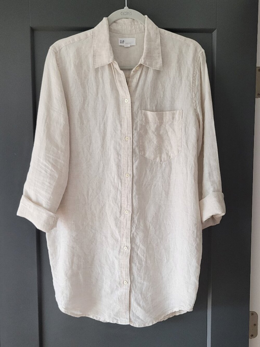 Set of 2 Gap 100% Linen Oversized Boyfriend Fit Shirts - Picture 5 of 13